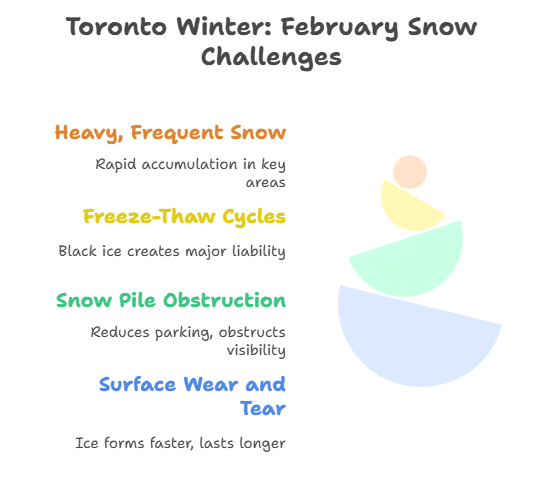 snow plowing in toronto, how is different in february
